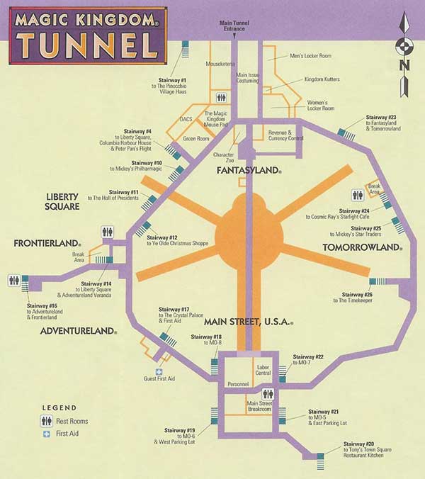 Map of the Disney Tunnel Network