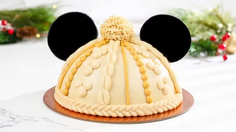 Disney Springs Christmas Amorette's Patisserie Mickey Sweater Hat Dome Cake