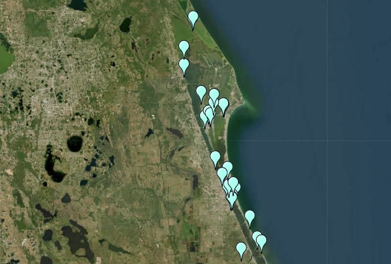 Manatee Viewing Map Space Coast Florida