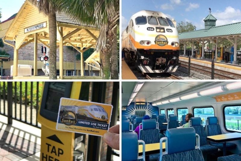 Social Distancing Activities: SunRail Train Hop showing SunRail train, Kissimmee Station and interior
