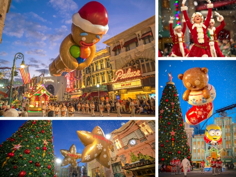 Universal Orlando Christmas featuring Macys Parade