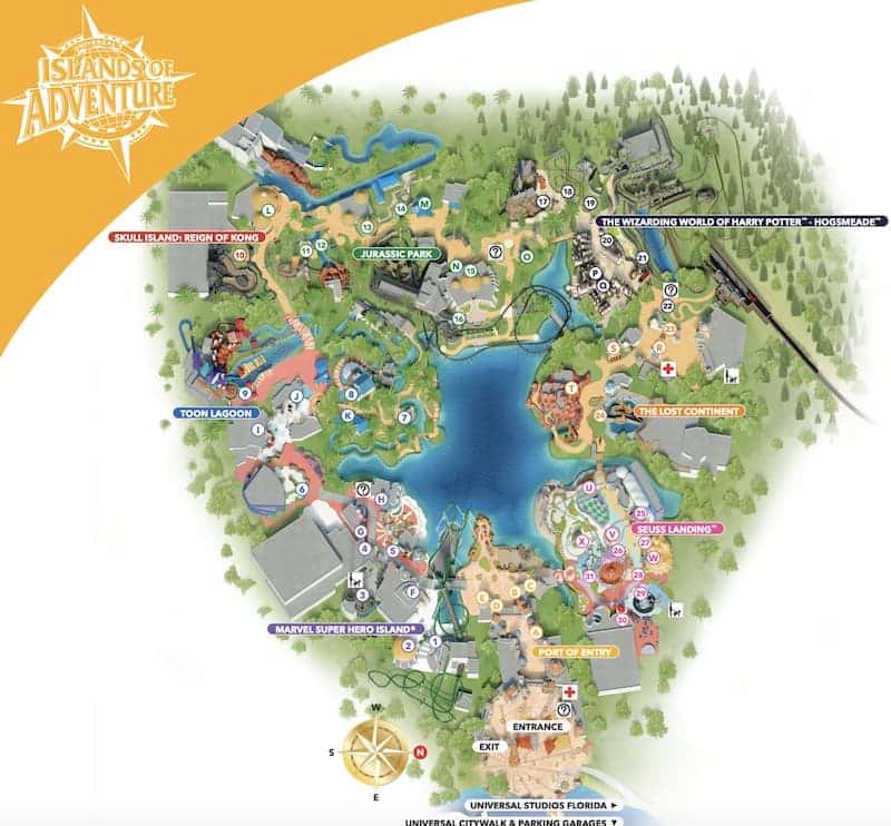 2019 Universal Studios Orlando Map and Islands of Adventure Map 